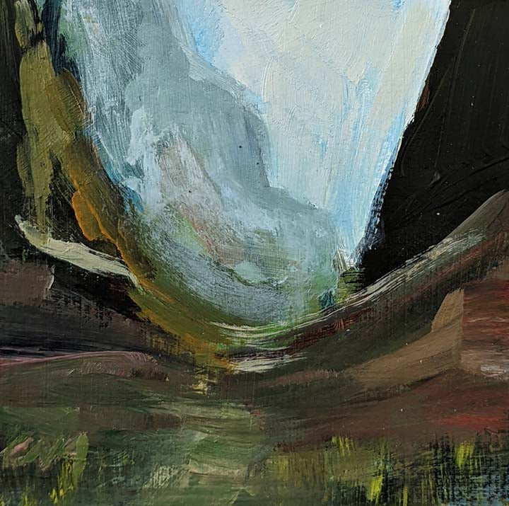 the narrows  | 4 5/8" x  4 5/8"  |  acrylic on canvas paper
