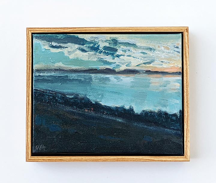 Bear Lake, diptych 1  |  8 x 10  |  acrylic on canvas framed