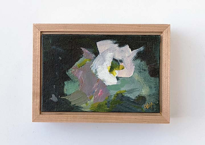 miracle floral 6  |  4 x 6  |  acrylic on wrapped panel framed