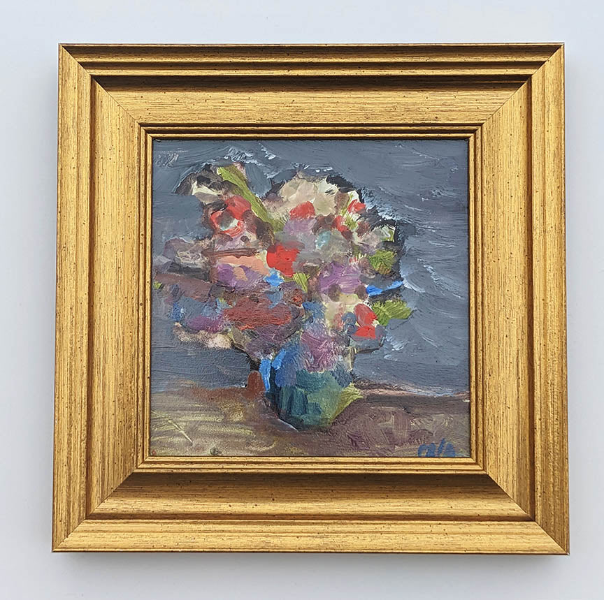 There were flowers | 5 x 5  |  acrylic on panel, framed